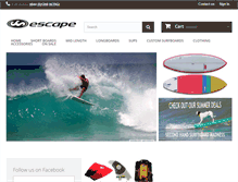 Tablet Screenshot of escapesurfboards.com